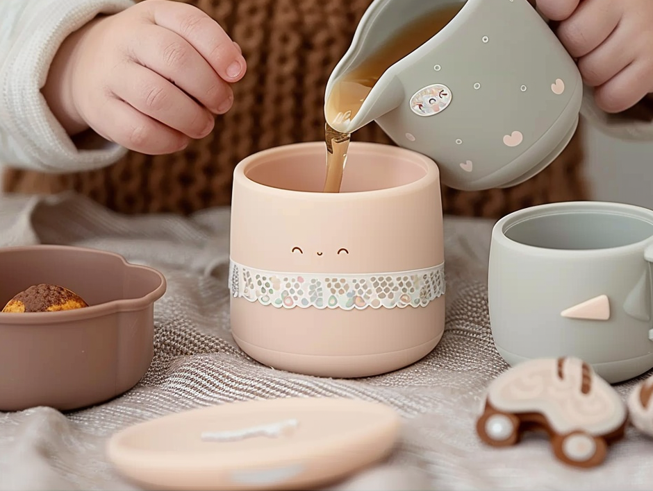montessori silicone tea set for kids