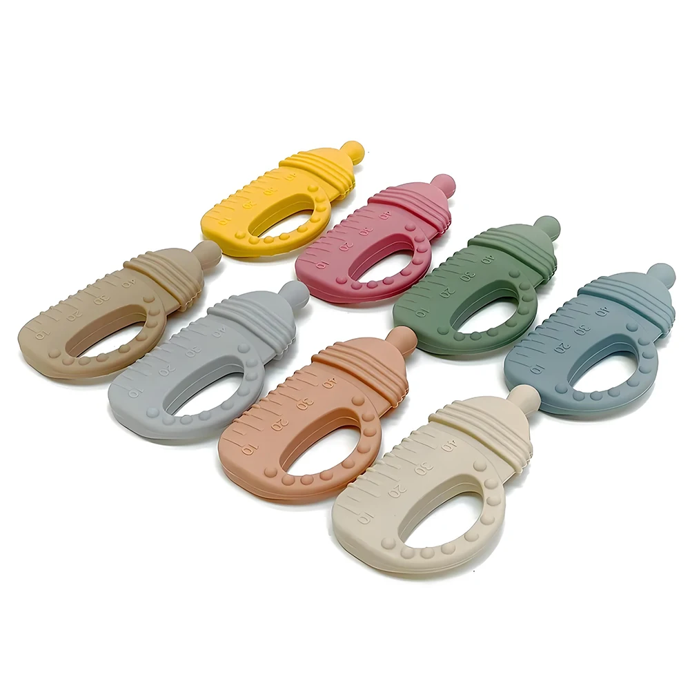 "Baby Bottle" Premium Silicone Teether - Easy-Grip Soft Soothing Toy for Infants - Image 4