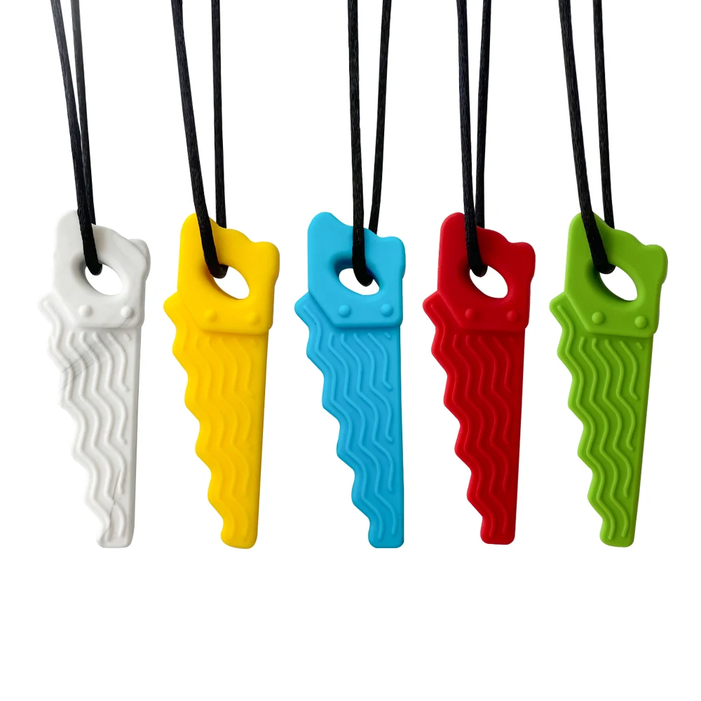 "Geometric Jagged" Premium Silicone Teething Necklace - Sensory Chew Toy for Babies & Focus Support