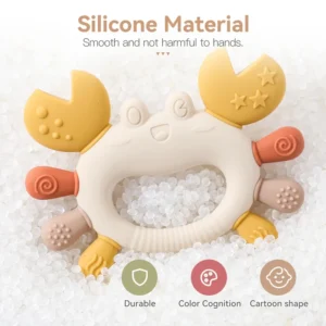 silicone crab teether for babies