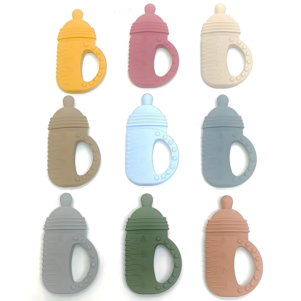 "Baby Bottle" Premium Silicone Teether - Easy-Grip Soft Soothing Toy for Infants - Image 3