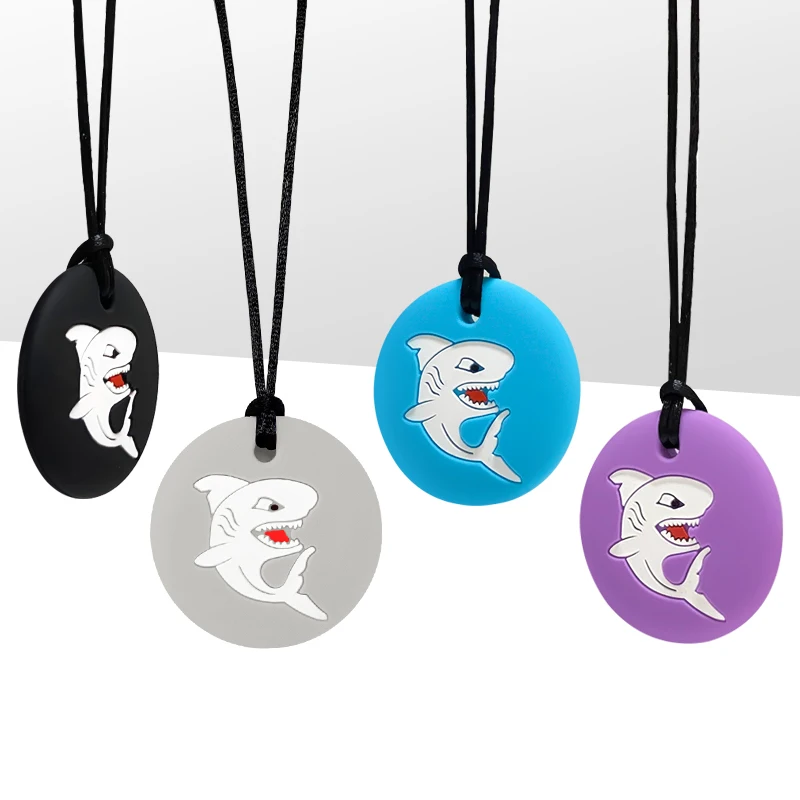 "Sharky" Sensory Silicone Teething Necklace - Safe Chew Jewelry for Babies & Toddlers - Image 2