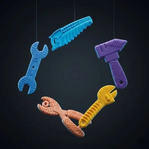 "Little Handyman" Premium Silicone Teething Tool Set - 5-Piece Construction Play & Relief
