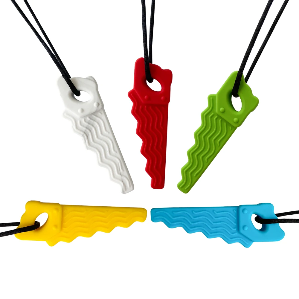 "Geometric Jagged" Premium Silicone Teething Necklace - Sensory Chew Toy for Babies & Focus Support - Image 2