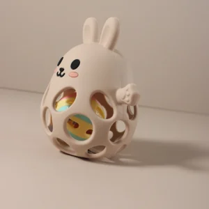 Bunny Silicone Rattle & Teether - Sensory Soothing Toy for Newborns