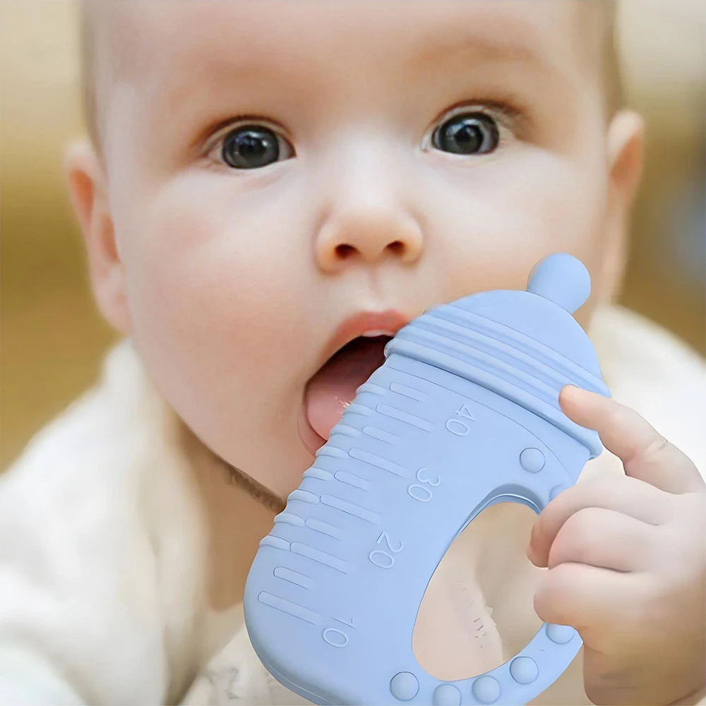 "Baby Bottle" Premium Silicone Teether - Easy-Grip Soft Soothing Toy for Infants - Image 2