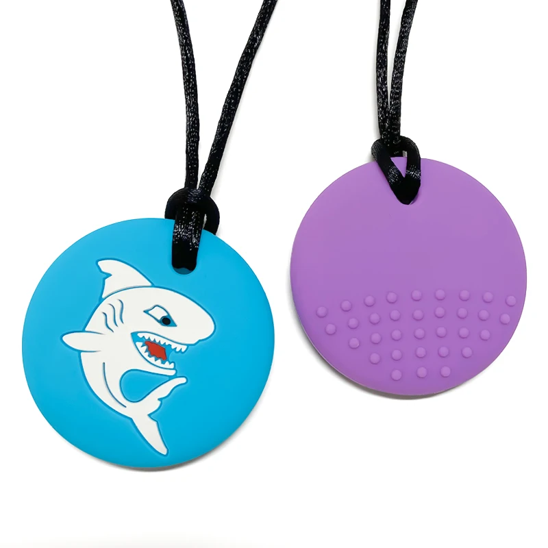 "Sharky" Sensory Silicone Teething Necklace - Safe Chew Jewelry for Babies & Toddlers - Image 3