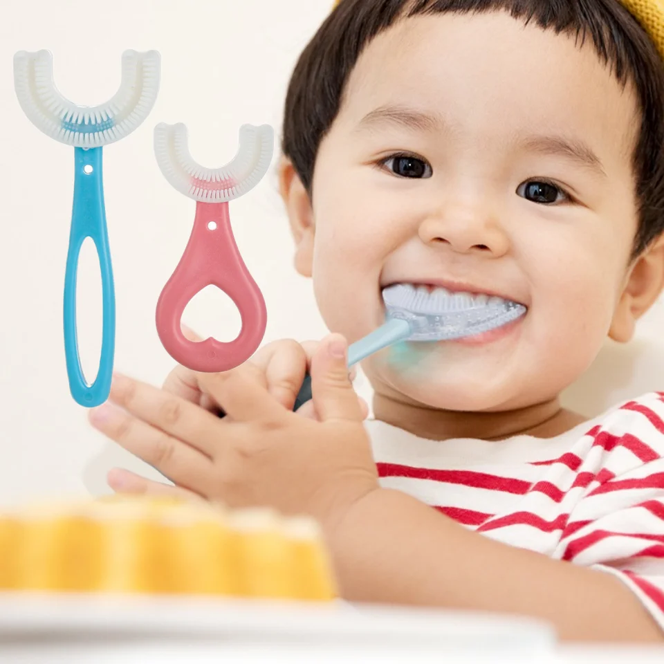 Ergonomic U-Shaped Kids Toothbrush - 360° Soft Silicone Dental Care - Image 2