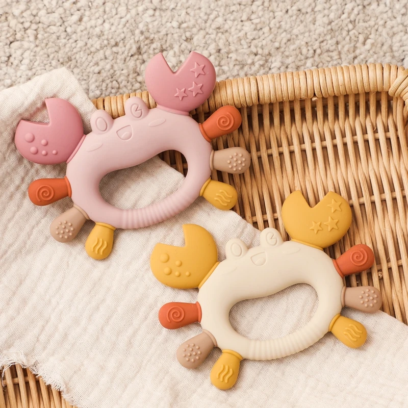 silicone crab teether for babies