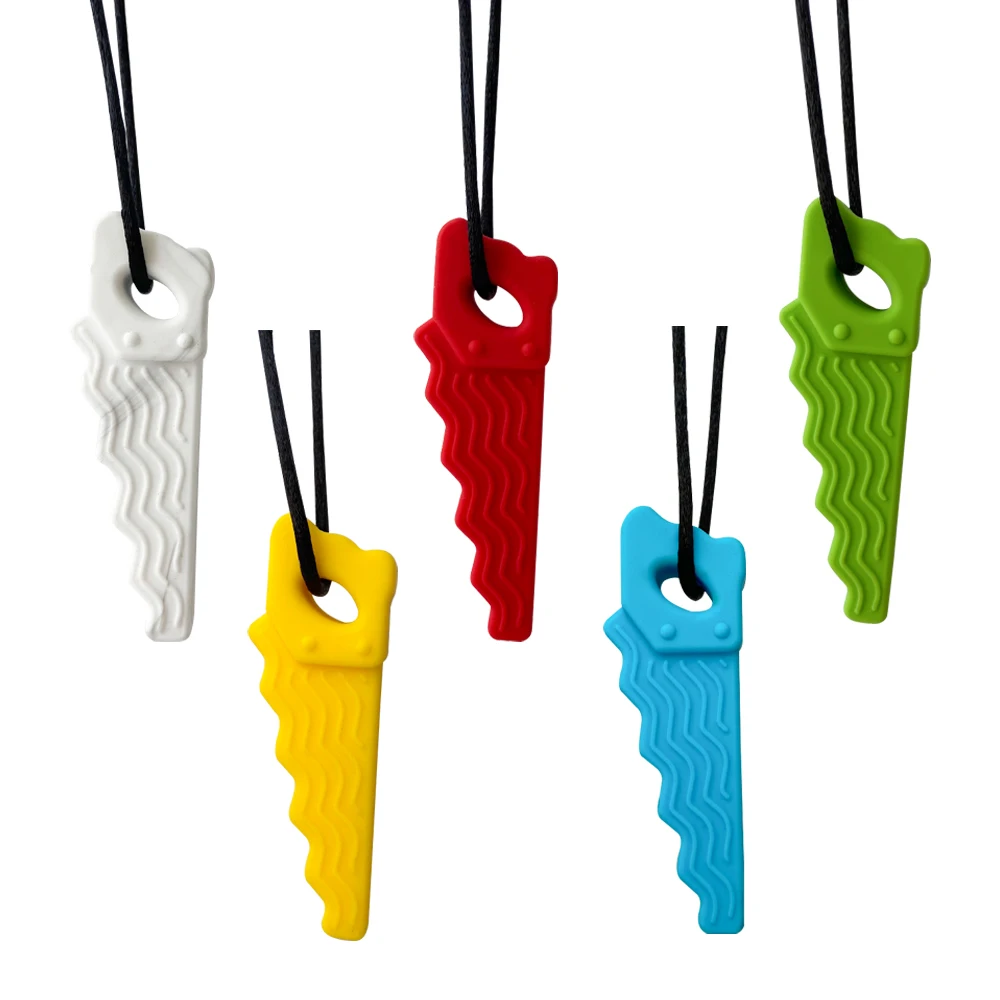 "Geometric Jagged" Premium Silicone Teething Necklace - Sensory Chew Toy for Babies & Focus Support - Image 4