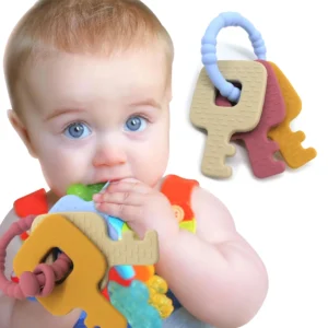 "Sensory Keys" Premium Silicone Teether - Multi-Textured Nordic Style Teething Toy