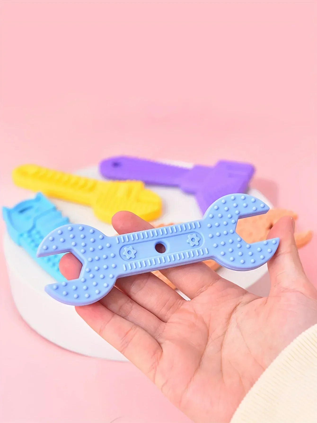 "Little Handyman" Premium Silicone Teething Tool Set - 5-Piece Construction Play & Relief - Image 4