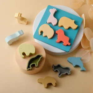 silicone animal nesting puzzle montessori set